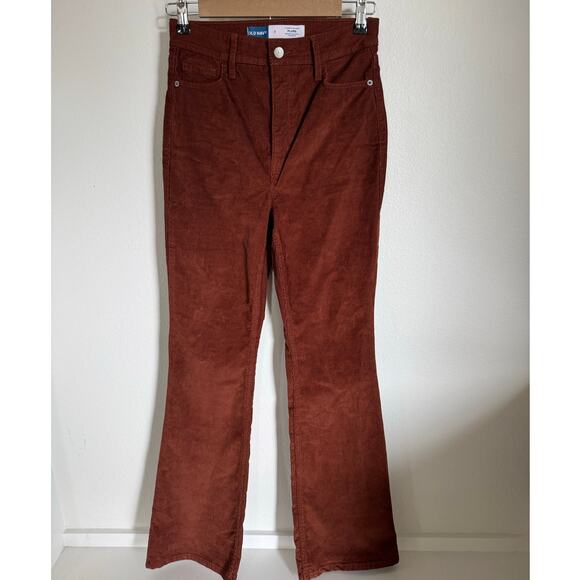 NWOT Old Navy Higher High Rise Flare Corduroy Pants Size 2 Brown Rust - Picture 1 of 8